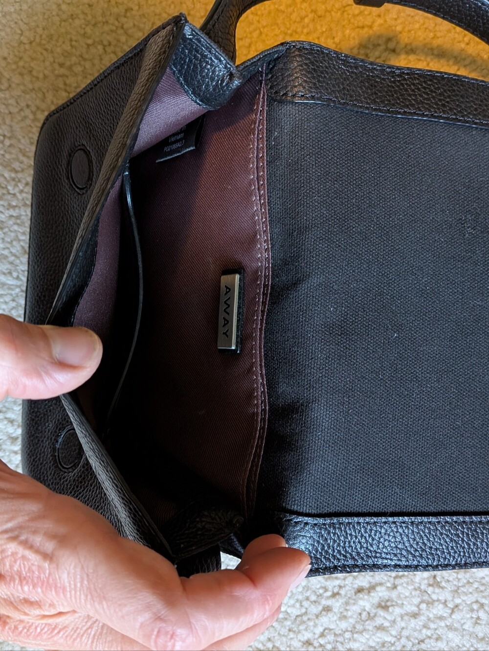 Away Black Pebbled Leather Crossbody Bag - Picture 9 of 15